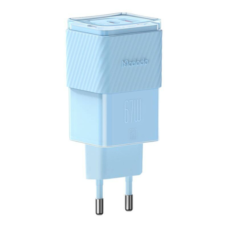 GaN 67W-os hálózati töltő Mcdodo CH-1503 2x USB-C, USB-A (kék) GaN 67W-os hálózati töltő Mcdodo CH-1503 2x USB-C, USB-A (kék)