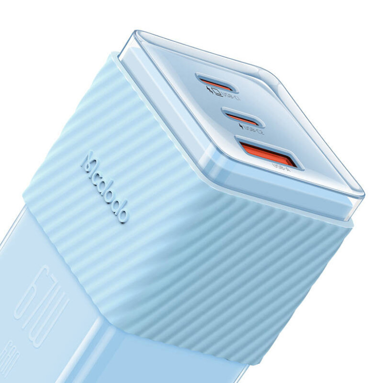 GaN 67W-os hálózati töltő Mcdodo CH-1503 2x USB-C, USB-A (kék) GaN 67W-os hálózati töltő Mcdodo CH-1503 2x USB-C, USB-A (kék)
