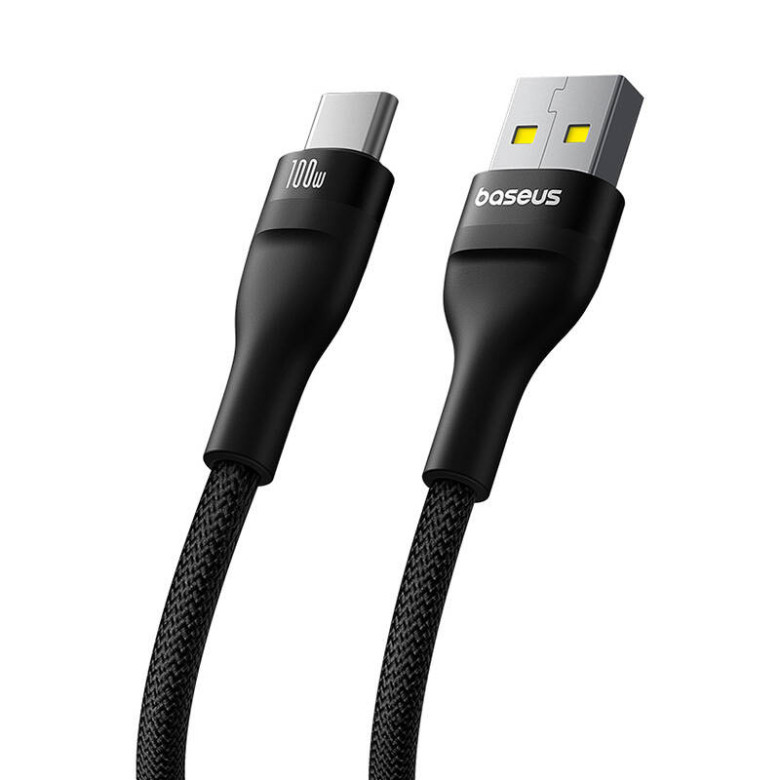 Töltőkábel Baseus Flash 2 USB-ről USB-C 100W-ra, 2m (fekete) Töltőkábel Baseus Flash 2 USB-ről USB-C 100W-ra, 2m (fekete)