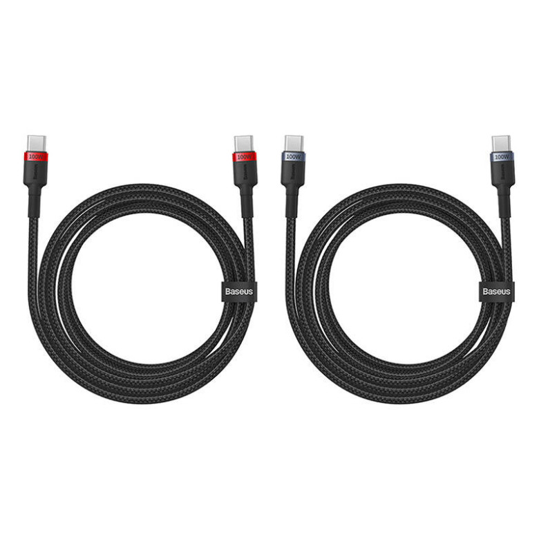Kábel Baseus Cafule USB-C USB-C 100W, 2m, 2psc (piros fekete, szürke fekete) Kábel Baseus Cafule USB-C USB-C 100W, 2m, 2psc (piros fekete, szürke fekete)