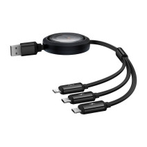 Gyors töltőkábel 3in1 Baseus Free2Draw, USB micro USB+USB-C+Lightning, 3.5A, 1.1m (fekete) Gyors töltőkábel 3in1 Baseus Free2Draw, USB micro USB+USB-C+Lightning, 3.5A, 1.1m (fekete)