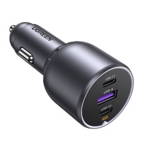 UGREEN EC705 2x USB-C + USB autós töltő, 130W (fekete)