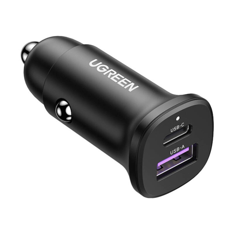 UGREEN EC305 USB-C + USB autós töltő, 30W (fekete) UGREEN EC305 USB-C + USB autós töltő, 30W (fekete)