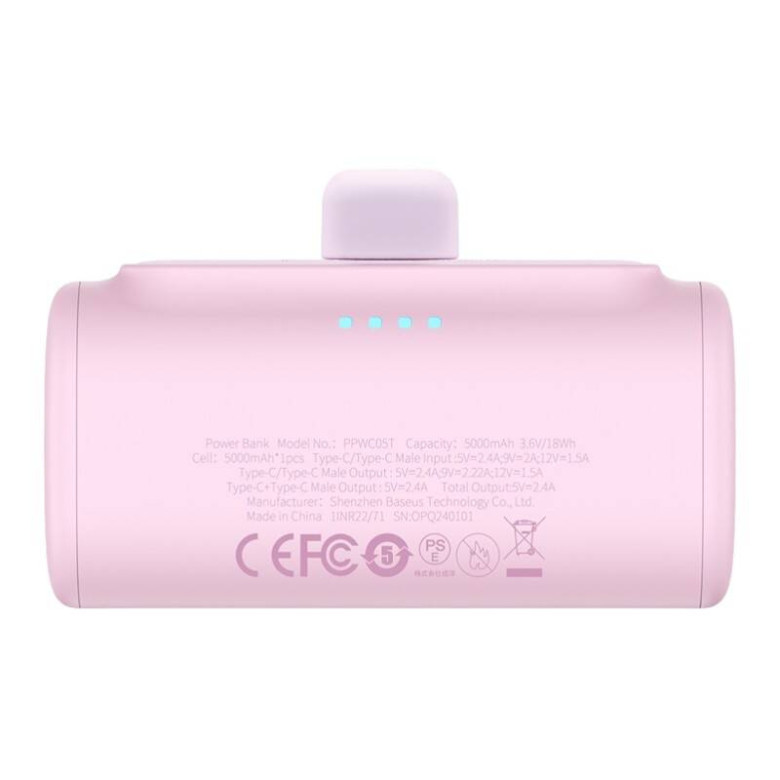Powerbank Baseus Compact USB-C 5000mAh, 20W (pink) Powerbank Baseus Compact USB-C 5000mAh, 20W (pink)