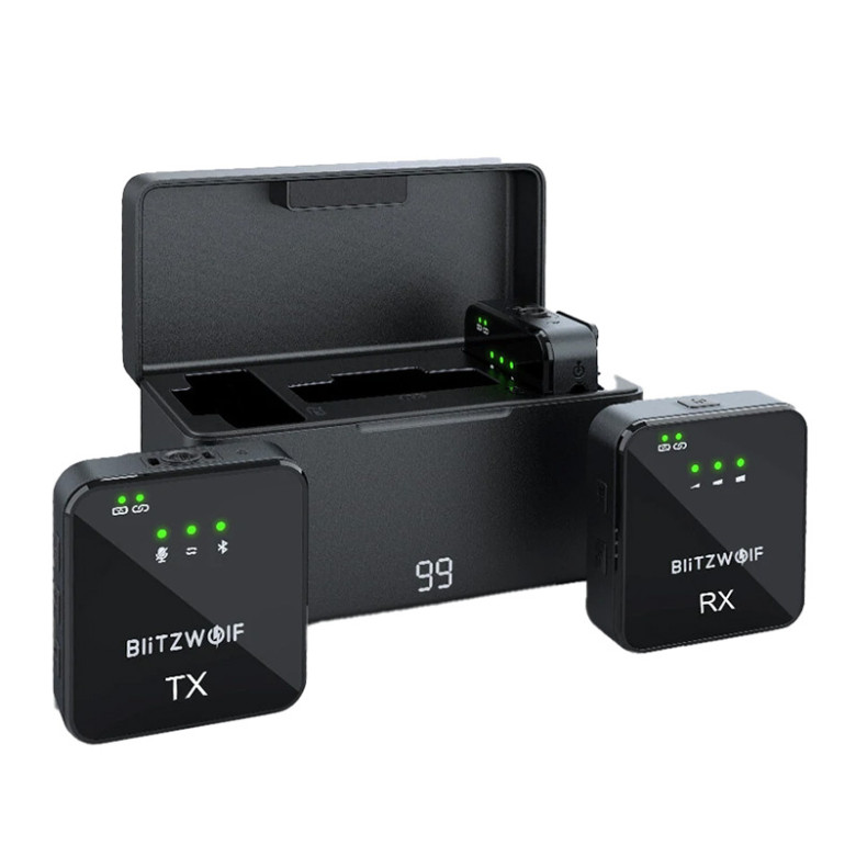 Wireless Microphone BlitzWolf, BW-SX63, 1000mAh (black)