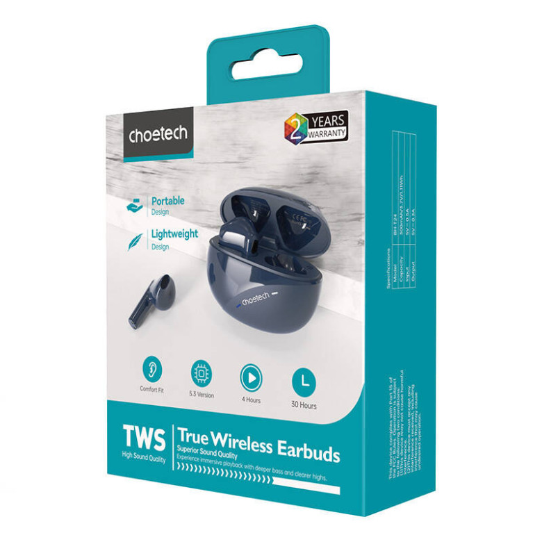 TWS Earphones Choetech BH-T24 (dark blue) TWS Earphones Choetech BH-T24 (dark blue)
