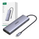 USB-C Hub Ugreen CM498, 3x USB 3.0, HDMI 4k 30Hz, VGA, RJ45, SD/TF, PD 100W (gray)