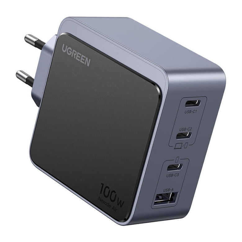 Wall charger Ugreen Nexode Air 100W, 3x USB-C, USB (gray) Wall charger Ugreen Nexode Air 100W, 3x USB-C, USB (gray)