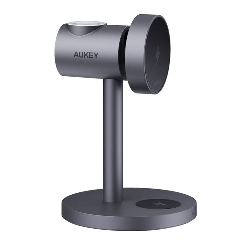 Wireless charger MagFusion 3 in 1 Aukey LC-MC311, 15W Qi2 (gray) Wireless charger MagFusion 3 in 1 Aukey LC-MC311, 15W Qi2 (gray)