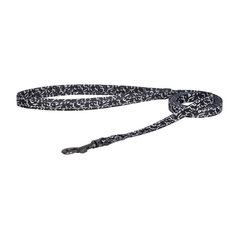 Dog set Dogness harness and leash (Black and white)