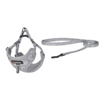 Dog set Dogness harness and leash (Light Grey)