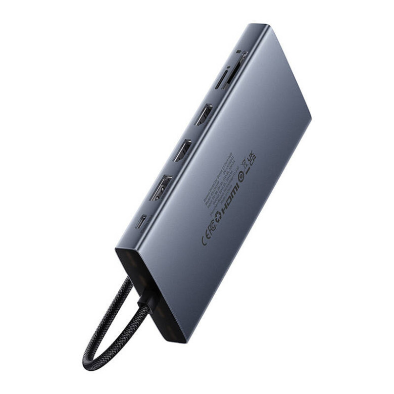 Hub 13in1 Baseus PortalJoy USB-C HDMI+DP+VGA+C+USB+PD+RJ45+SD/TF+3.5mm (szürke) Hub 13in1 Baseus PortalJoy USB-C HDMI+DP+VGA+C+USB+PD+RJ45+SD/TF+3.5mm (szürke)