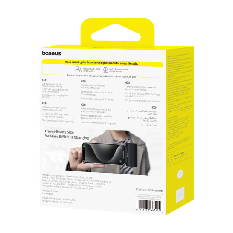 Powerbank OS-Baseus Compact IP 5000mAh 20W (black) Powerbank OS-Baseus Compact IP 5000mAh 20W (black)