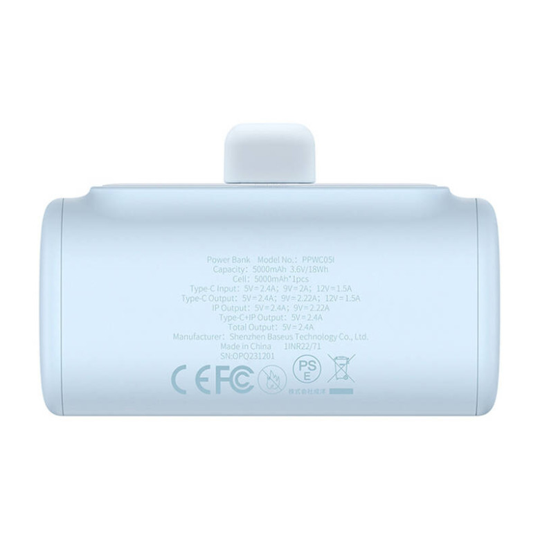Powerbank OS-Baseus Compact IP 5000mAh 20W (blue) Powerbank OS-Baseus Compact IP 5000mAh 20W (blue)