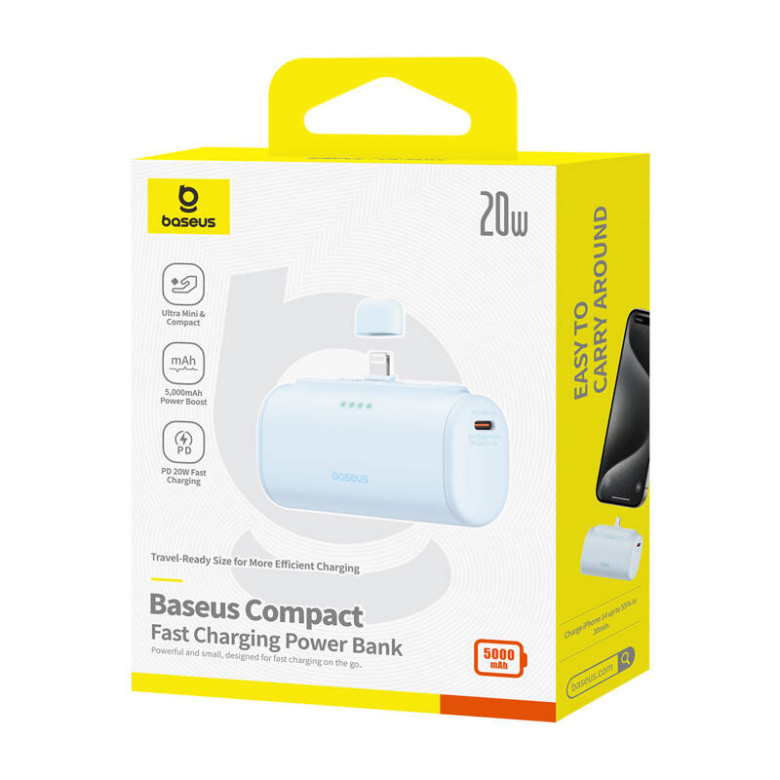 Powerbank OS-Baseus Compact IP 5000mAh 20W (blue) Powerbank OS-Baseus Compact IP 5000mAh 20W (blue)