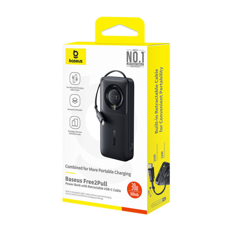 Powerbank Baseus OS Free2Pull 10000mAh 30W +cable (black) Powerbank Baseus OS Free2Pull 10000mAh 30W +cable (black)