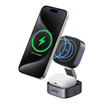 2in1 Inductive Qi Charger Ugreen W702 for iPhone, AirPods, 15W (gray) 2in1 Inductive Qi Charger Ugreen W702 for iPhone, AirPods, 15W (gray)