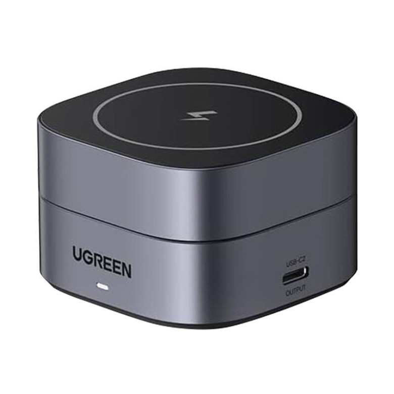 Qi Inductive charger 2in1 for iPhone, AirPods Ugreen W256, 20W (black) + USB-C to USB-C cable 1m Qi Inductive charger 2in1 for iPhone, AirPods Ugreen W256, 20W (black) + USB-C to USB-C cable 1m