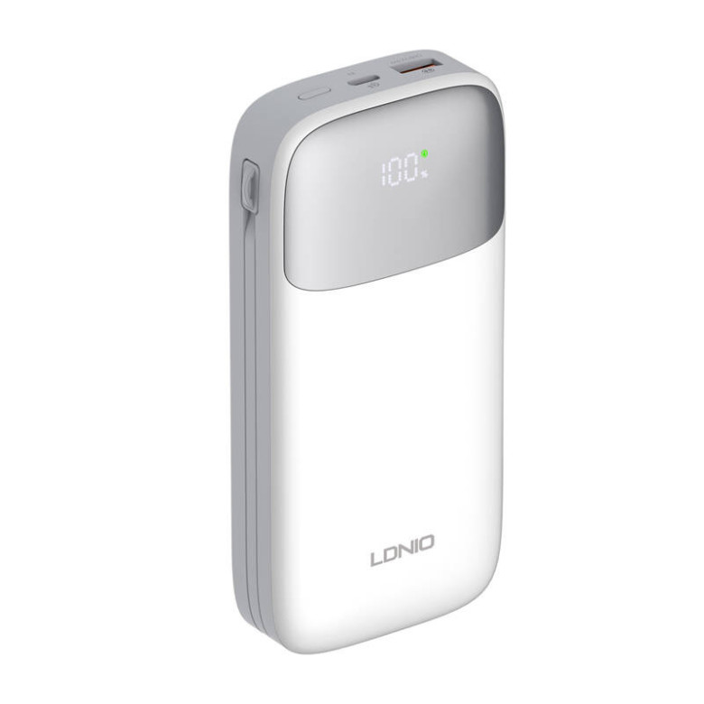 Powerbank LDNIO PQ20 22.5W 20000mAh USB-C, villám (biały)