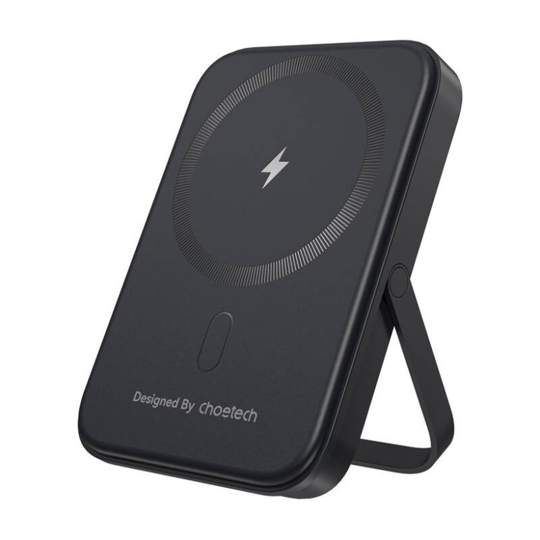 Magnetic Powerbank Choetech B742 5000mAh 20W PD w/ holder (black) Magnetic Powerbank Choetech B742 5000mAh 20W PD w/ holder (black)