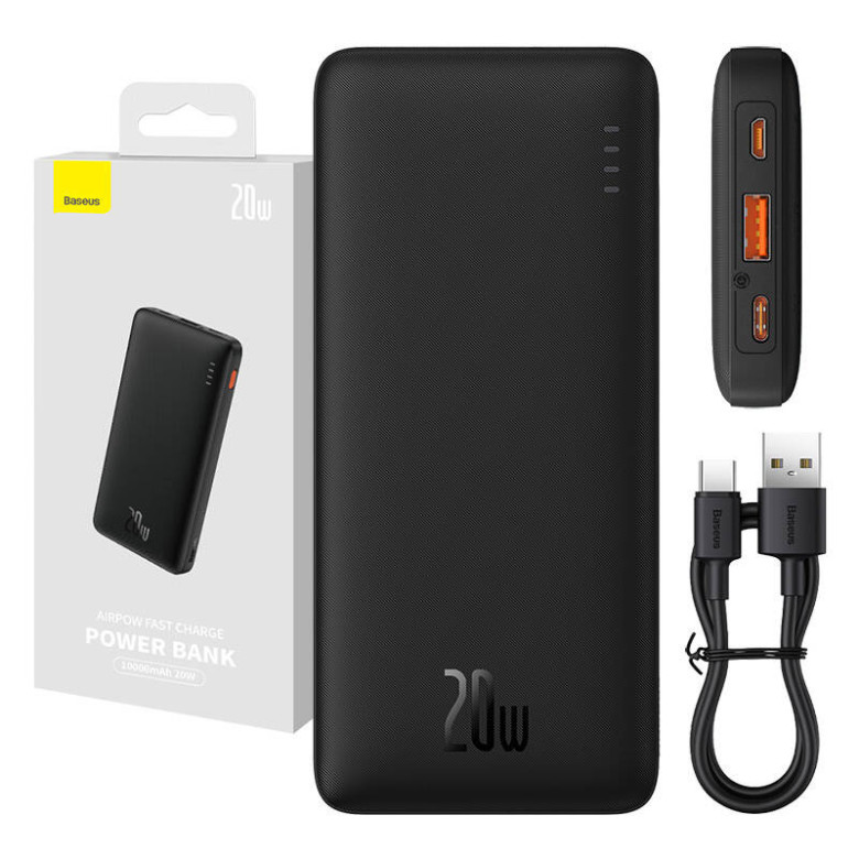 Baseus Airpow powerbank, 10000mAh, 20W (fekete) Baseus Airpow powerbank, 10000mAh, 20W (fekete)