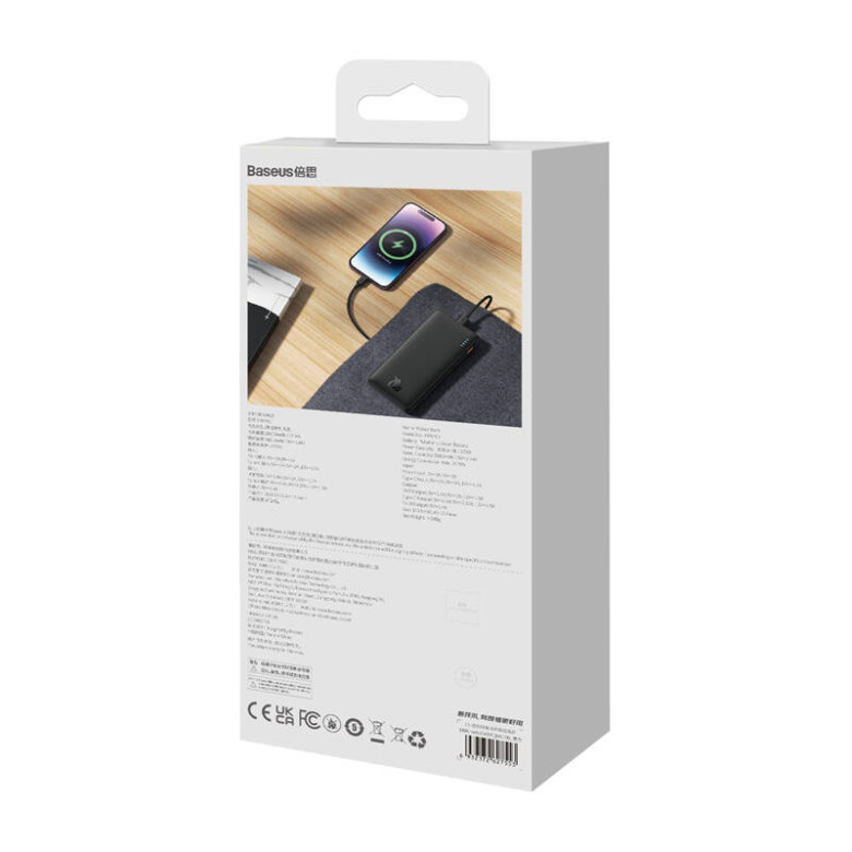 Baseus Airpow powerbank, 10000mAh, 20W (fekete) Baseus Airpow powerbank, 10000mAh, 20W (fekete)