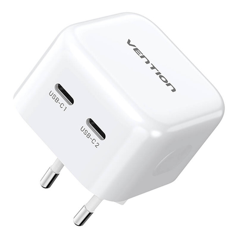2-Port USB(C+C) GaN Charger(35W/35W) White
