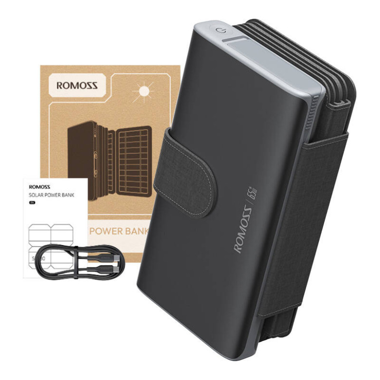 Solar Powerbank ROMOSS 30000mAh 65W Black Solar Powerbank ROMOSS 30000mAh 65W Black