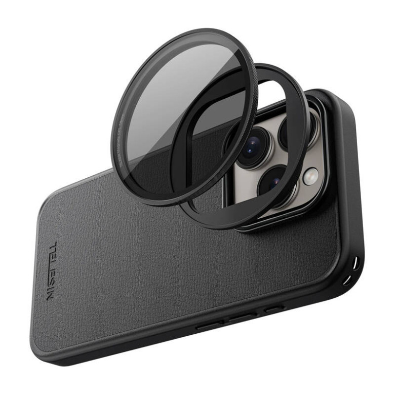 Phone case with magnetic lens frame Telesin for iPhone 15 Pro Max