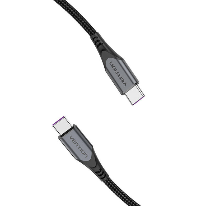 USB-C to USB-C Cable 100W Vention TAHHD 5A 0.5m USB 3.1 Gen2 4K (gray)