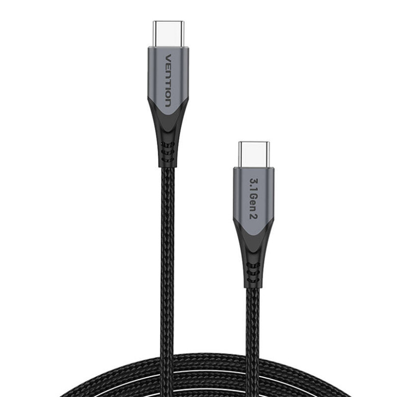 USB-C to USB-C Cable 100W Vention TAHHD 5A 0.5m USB 3.1 Gen2 4K (gray)