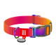 Nylon dog collar with QR code Waudog gradient, orange, size XL