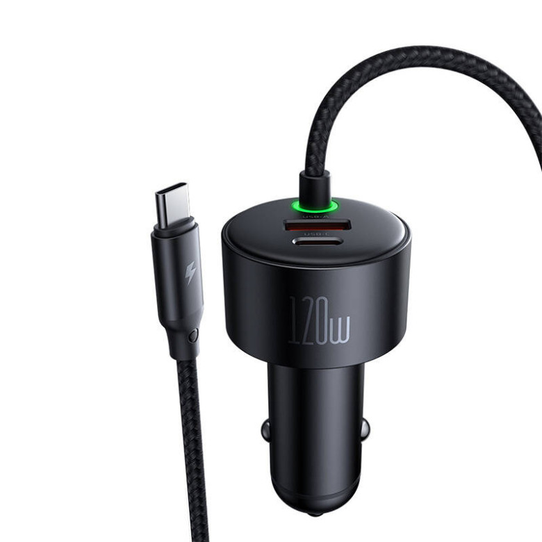 Mcdodo CC-0370 120W 1C+1A Car Charger with USB-C and Lighting retractable cables