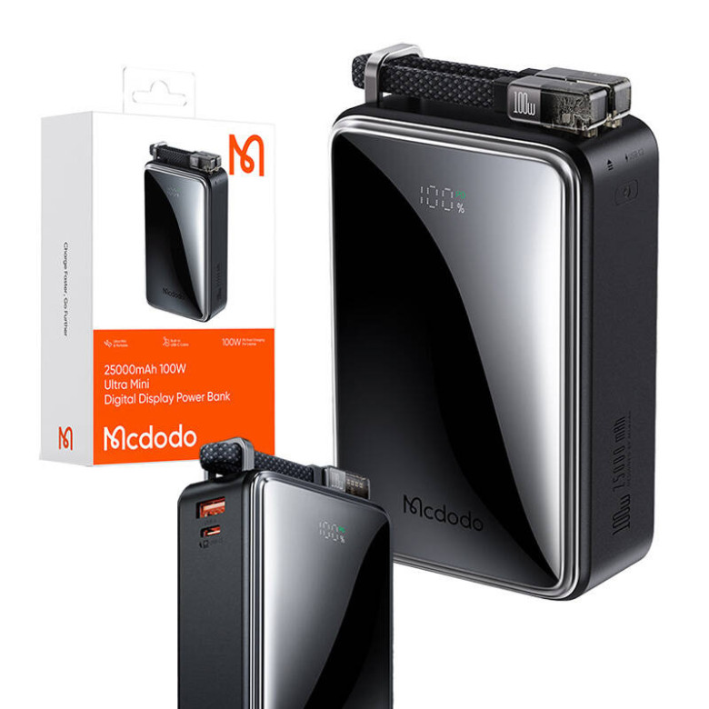 Power Bank Mcdodo MC-0561 Digital Dis 25000mAh,100W (fekete) Power Bank Mcdodo MC-0561 Digital Dis 25000mAh,100W (fekete)