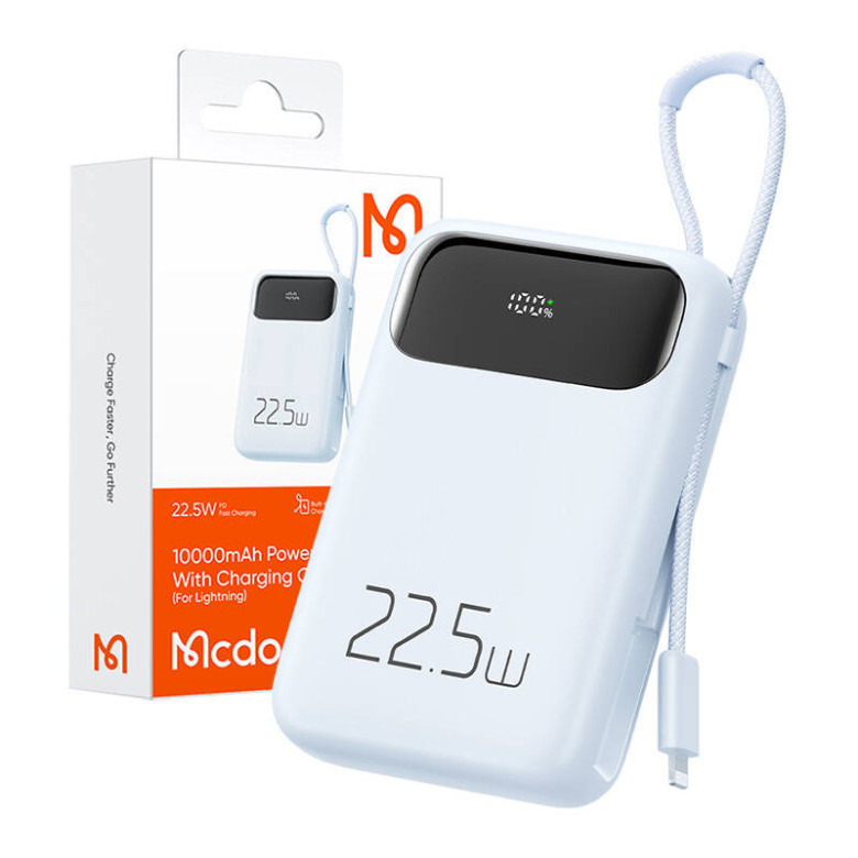 Mcdodo Power Bank MC-3254 10000mAh, 22.5W, for Light (blue) Mcdodo Power Bank MC-3254 10000mAh, 22.5W, for Light (blue)