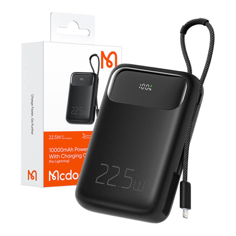 Mcdodo Power Bank MC-3253 10000mAh, 22.5W, for Light (black)