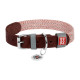 Leather dog collar with QR code Waudog size L w. 25mm, brown