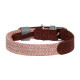 Leather dog collar with QR code Waudog size L w. 25mm, brown