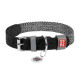 Leather dog collar with QR code Waudog size L w. 25mm, black
