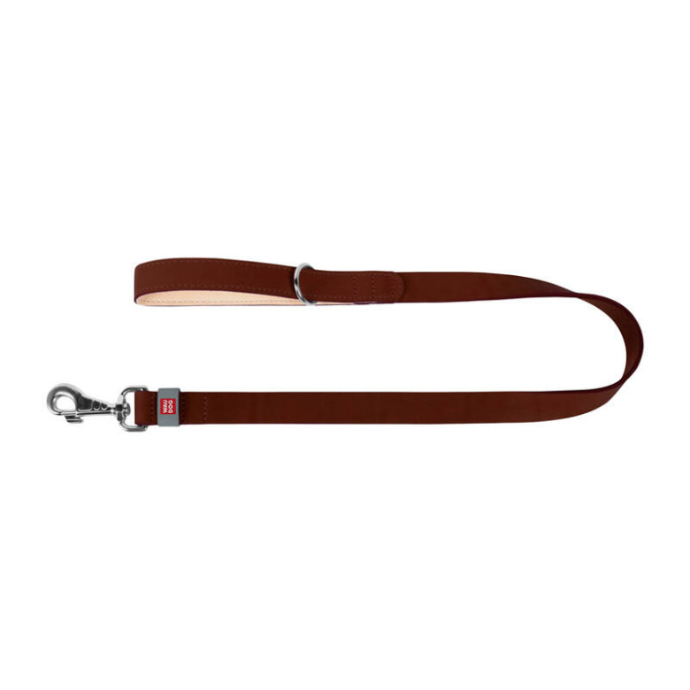 Natural leather dog leash WAUDOG W. 20mm, lgth. 122cm brown Natural leather dog leash WAUDOG W. 20mm, lgth. 122cm brown