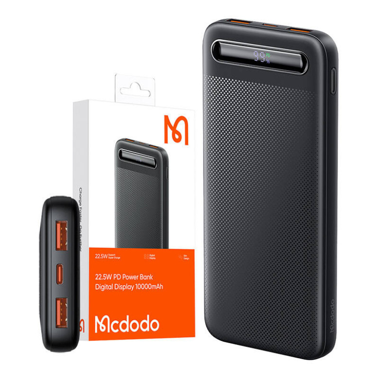 Mcdodo Power Bank MC-3880 Digital Display 10000mAh, 22.5W, for D (black) Mcdodo Power Bank MC-3880 Digital Display 10000mAh, 22.5W, for D (black)