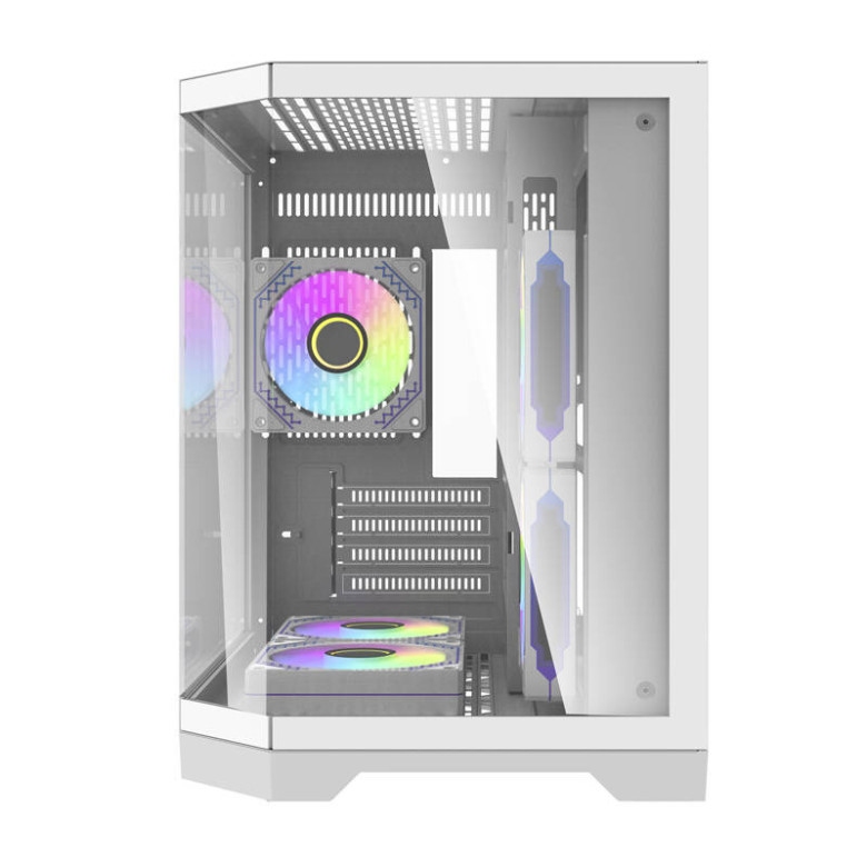 Darkflash FT350 számítógépház + 5 ARGB ventilátor (fehér)
