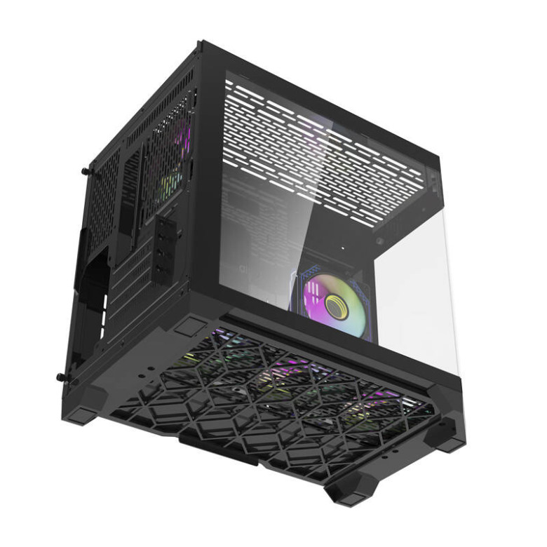 Darflash FT418 számítógépház + 6 ARGB ventilátor (fekete)