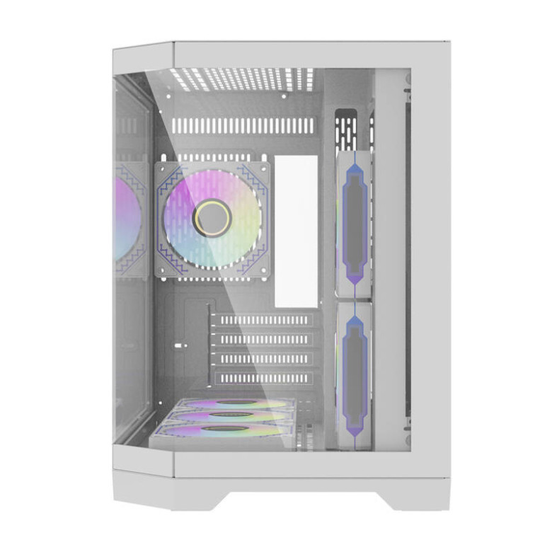 Darkflash FT418 számítógépház + 6 ARGB ventilátor (fehér)