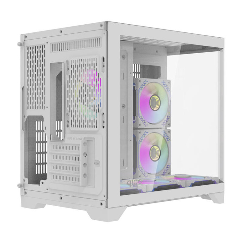 Darkflash FT418 számítógépház + 6 ARGB ventilátor (fehér)