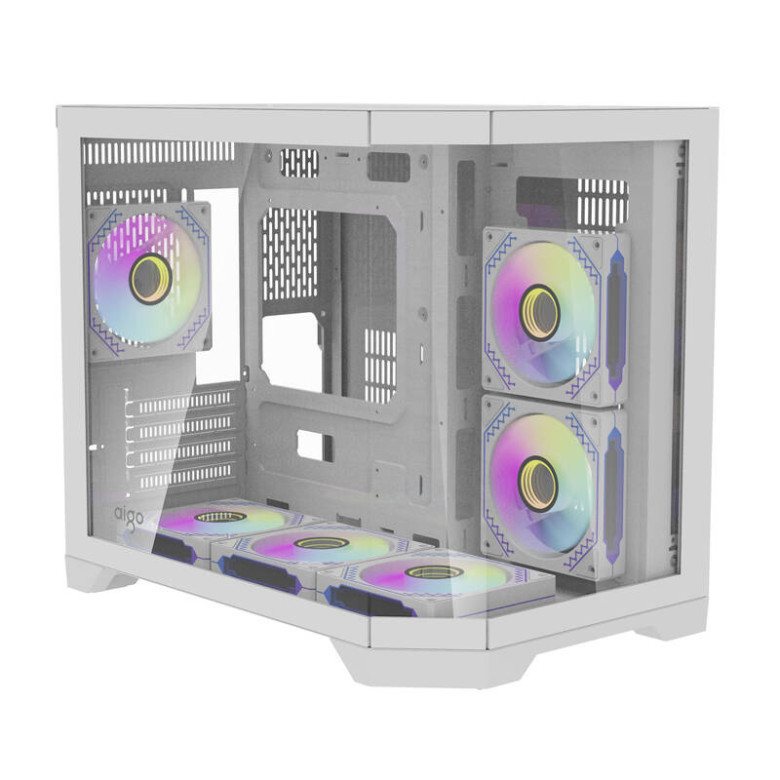 Darkflash FT418 számítógépház + 6 ARGB ventilátor (fehér)