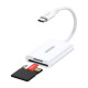UGREEN CM265 2 az 1-ben USB-C kártyaolvasó (fehér)