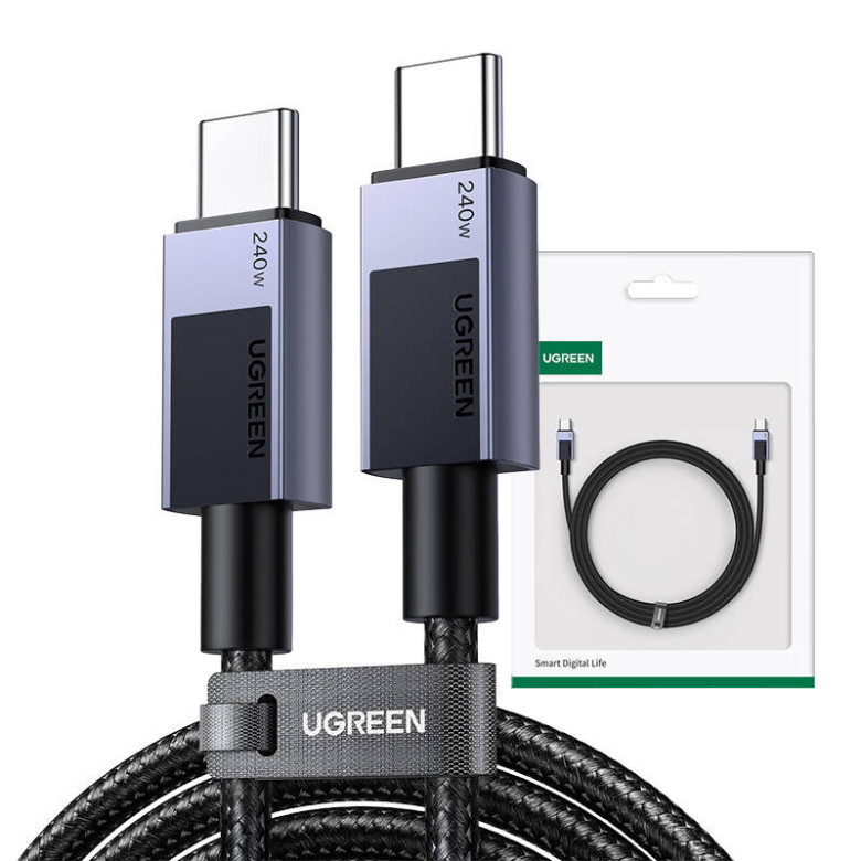 UGREEN L513 USB-C-USB-C PD töltőkábel, 2m (szürke) UGREEN L513 USB-C-USB-C PD töltőkábel, 2m (szürke)