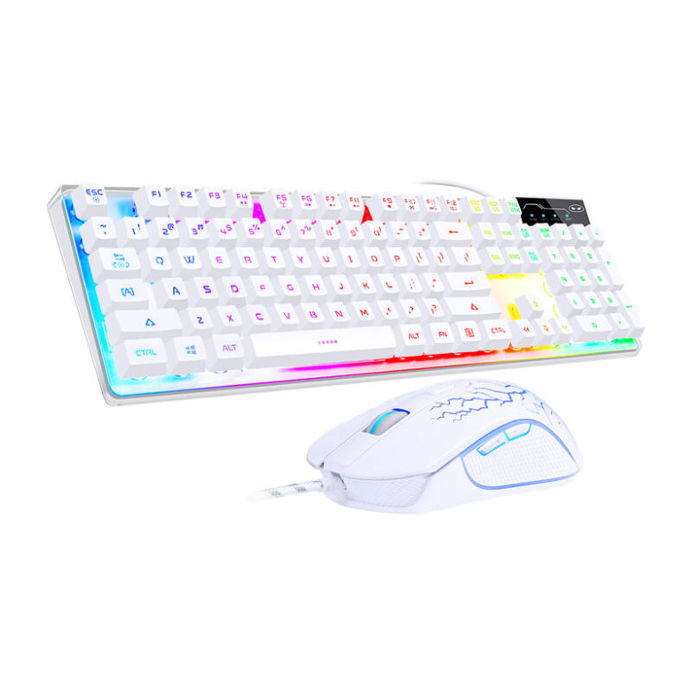 Wired keyboard + mouse set MageGee K1 (white)