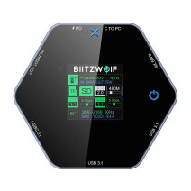 BlitzWolf BW-TH16 8 az 1-ben USB HUB és dokkoló intelligens kijelzővel, 100W, LCD BlitzWolf BW-TH16 8 az 1-ben USB HUB és dokkoló intelligens kijelzővel, 100W, LCD